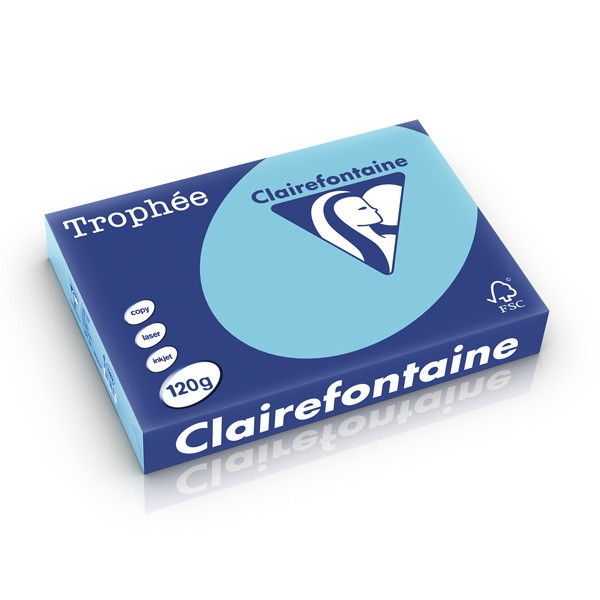 Clairefontaine papier couleur 120 g/m² A4 (250 feuilles) - bleu alizé 1282PC 250204 - 1