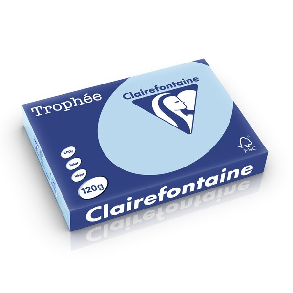 Clairefontaine papier couleur 120 g/m² A4 (250 feuilles) - bleu vif 1213PC 250205 - 1