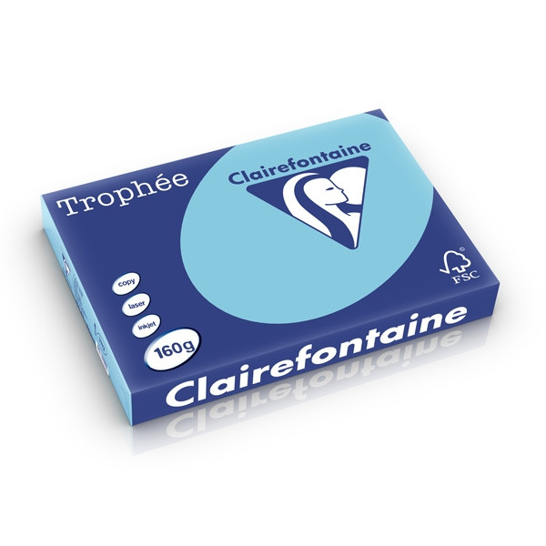 Clairefontaine papier couleur 160 g/m² A3 (250 feuilles) - bleu alizé 1112PC 250277 - 1