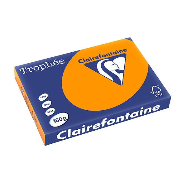 Clairefontaine papier couleur 160 g/m² A3 (250 feuilles) - orange vif 1766PC 250152 - 1