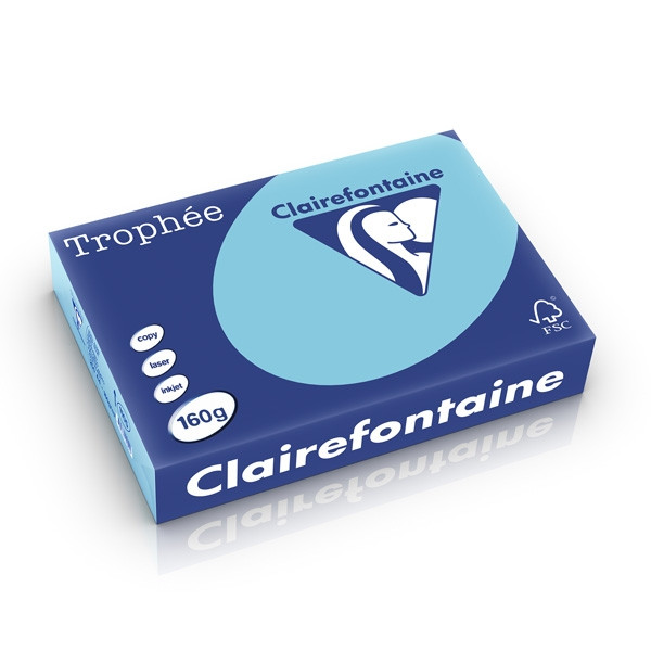 Clairefontaine papier couleur 160 g/m² A4 (250 feuilles) - bleu alizé 1105PC 250247 - 1
