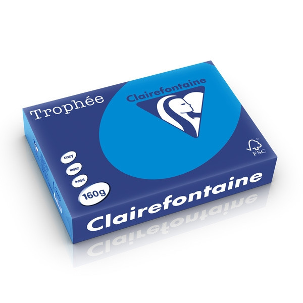 Clairefontaine papier couleur 160 g/m² A4 (250 feuilles) - bleu turquoise 1022PC 250261 - 1