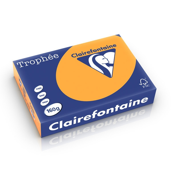 Clairefontaine papier couleur 160 g/m² A4 (250 feuilles) - clémentine 1042PC 250236 - 1