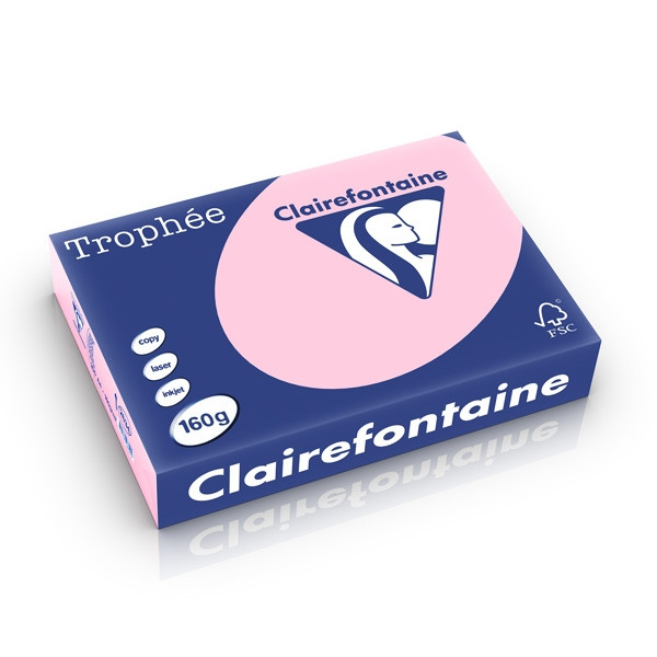 Clairefontaine papier couleur 160 g/m² A4 (250 feuilles) - rose 2634PC 250243 - 1