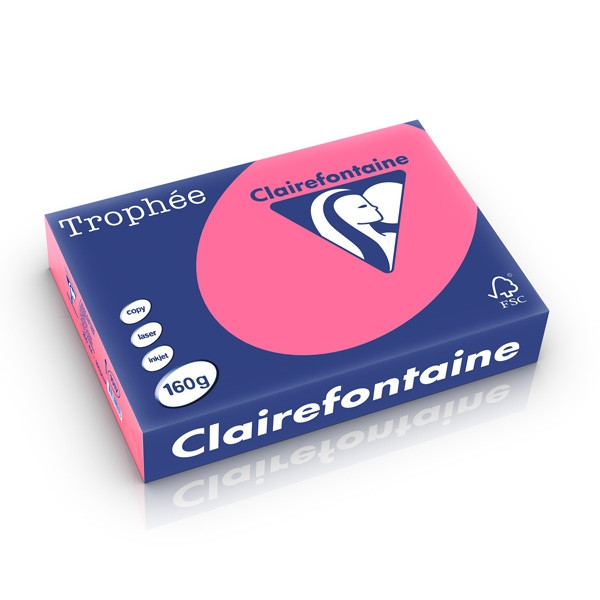 Clairefontaine papier couleur 160 g/m² A4 (250 feuilles) - rose fuchsia 1017PC 250258 - 1