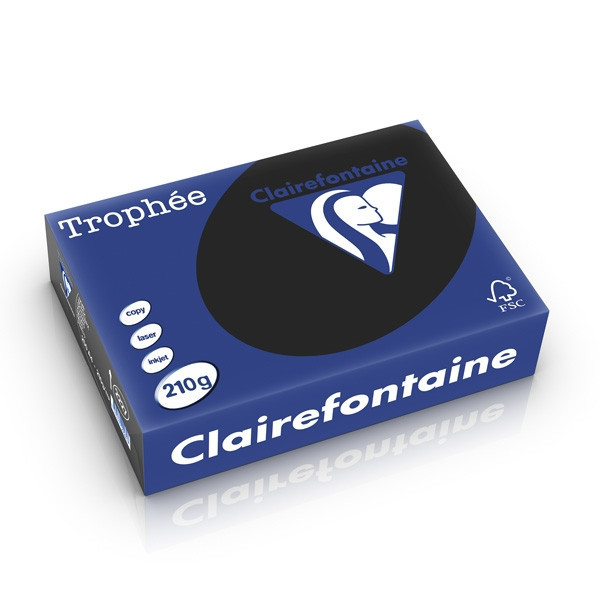 Clairefontaine papier couleur 210 g/m² A4 (250 feuilles) - noir 2227PC 250285 - 1