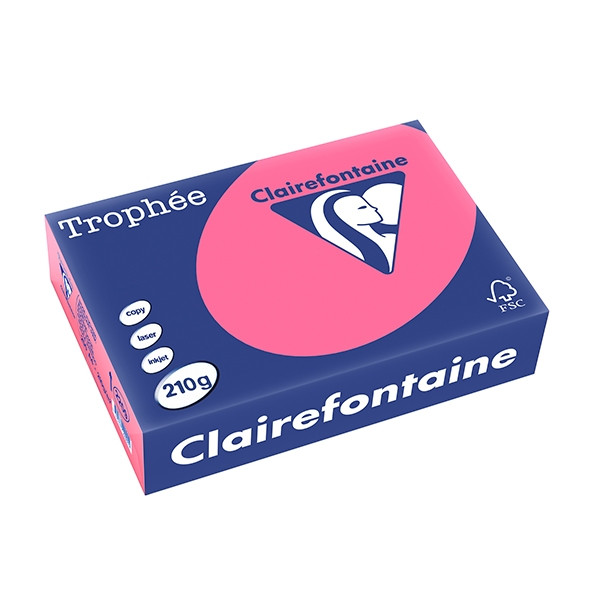 Clairefontaine papier couleur 210 g/m² A4 (250 feuilles) - rose fuchsia 2209PC 250099 - 1