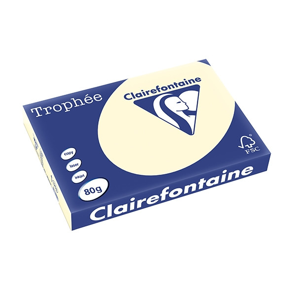 Clairefontaine papier couleur 80 g/m² A3 (500 feuilles) - ivoire 1252PC 250107 - 1