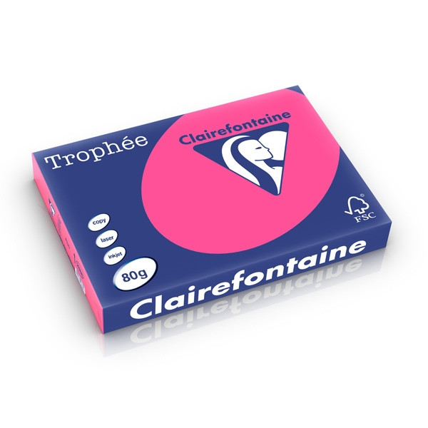 Clairefontaine papier couleur 80 g/m² A3 (500 feuilles) - rose fluo 2888PC 250290 - 1