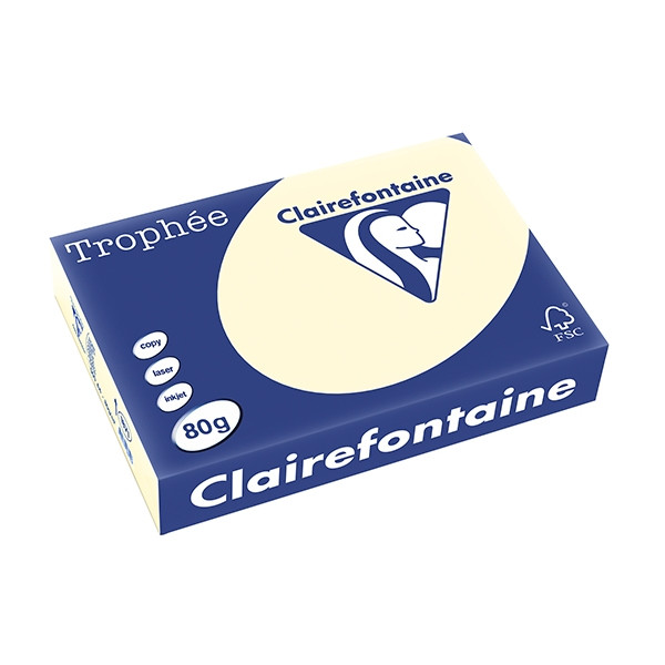 Clairefontaine papier couleur 80 g/m² A4 (500 feuilles) - ivoire 1871PC 250048 - 1