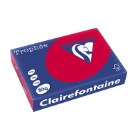 Clairefontaine papier couleur 80 g/m² A4 (500 feuilles) - rouge groseille 1782PC 250056