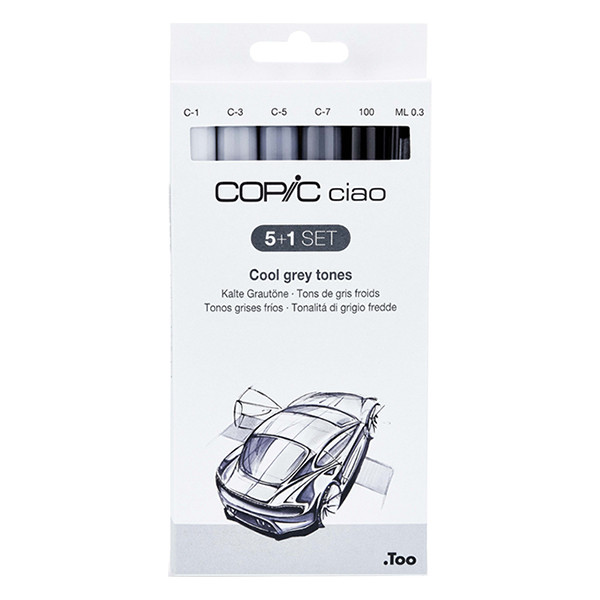 Copic Ciao Cool Grey Tones jeu de marqueurs (6 pièces) 22075554 311014 - 1