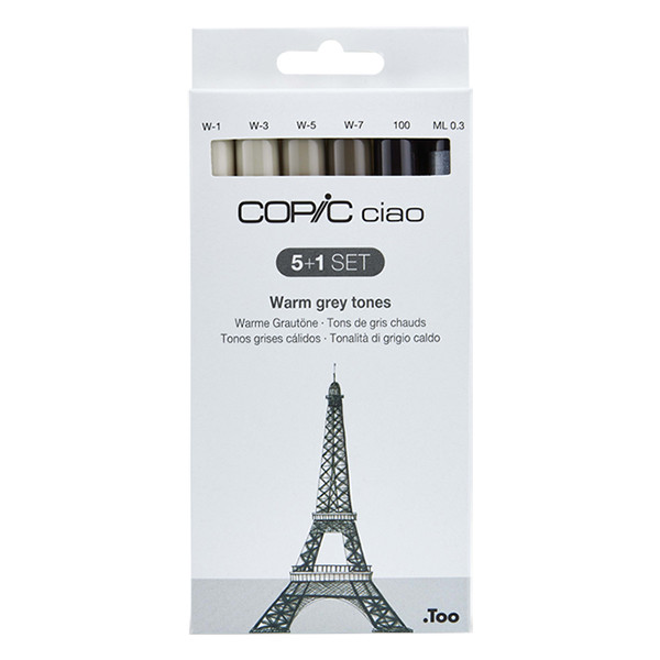 Copic Ciao Warm Grey Tones jeu de marqueurs (6 pièces) 22075565 311015 - 1