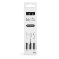 Copic Multiliner jeu de stylo-feutre pointe fine (0,3- 0,8 mm) 3 pièces - noir