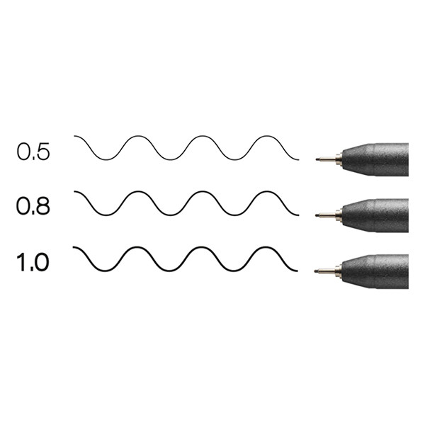 Copic Multiliner jeu de stylo-feutre pointe fine (0,5- 1 mm) 3 pièces - noir 22075632 311018 - 3