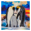 Crystal Art kit carte broderie diamant 18 x 18 cm - Famille de Pingouins