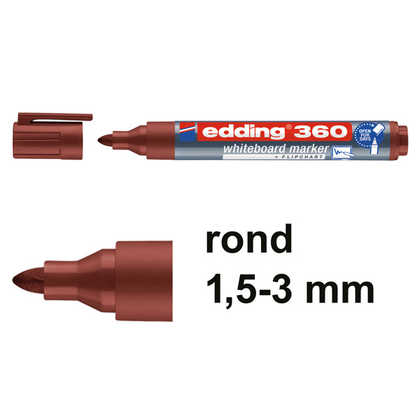 Edding 360 marqueur pour tableau blanc (1,5 - 3 mm) - marron 4-360007 240540 - 1