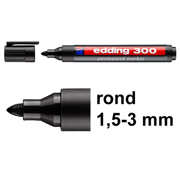 Edding Marker permanentny Edding 300 czarny  (okrągły 1,5 - 3 mm) **POLAND ONLY** 4-300001 246316 - 1