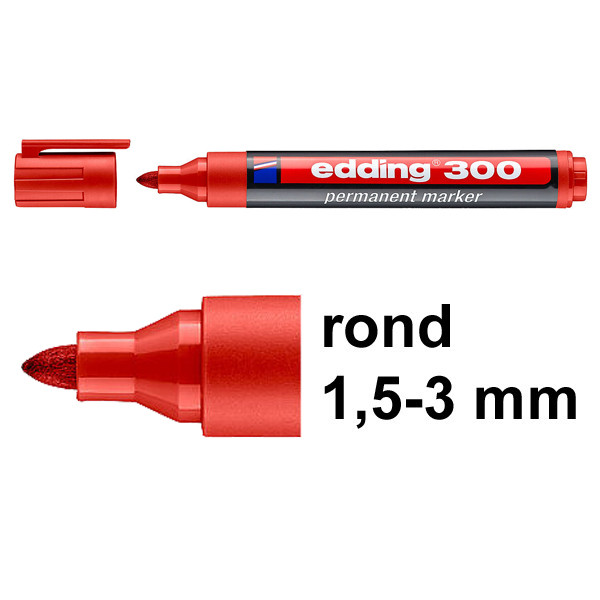 Edding Marker permanentny Edding 300 czerwony (okrągły 1,5 -3 mm) **POLAND ONLY** 4-300002 246318 - 1