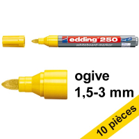 Offre: 10x Edding 250 marqueur pour tableau blanc (1,5 - 3 mm ogive) - jaune