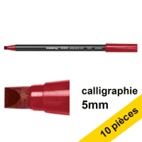 Offre : 10x Edding 1255 feutre calligraphie (5 mm) - carmin