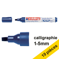 Offre : 10x Edding 1455 marqueur calligraphie (1 - 5 mm) - bleu acier