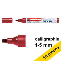 Offre : 10x Edding 1455 marqueur calligraphie (1 - 5 mm) - carmin