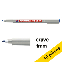 Offre : 10x Edding 152M marqueur non permanent (1 mm ogive) - bleu