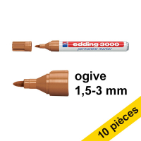 Offre : 10x Edding 3000 marqueur permanent (1,5 - 3 mm ogive) - ocre