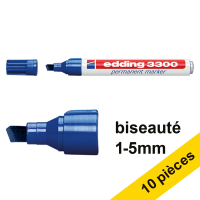 Offre : 10x Edding 3300 marqueur permanent (1 - 5 mm pointe biseautée) - bleu