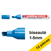 Offre : 10x Edding 3300 marqueur permanent (1 - 5 mm pointe biseautée) - bleu clair