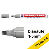 Offre : 10x Edding 3300 marqueur permanent (1 - 5 mm pointe biseautée) - gris