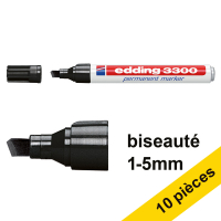 Offre : 10x Edding 3300 marqueur permanent (1 - 5 mm pointe biseautée) - noir