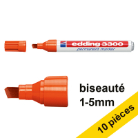 Offre : 10x Edding 3300 marqueur permanent (1 - 5 mm pointe biseautée) - orange