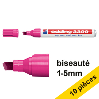 Offre : 10x Edding 3300 marqueur permanent (1 - 5 mm pointe biseautée) - rose