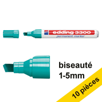 Offre : 10x Edding 3300 marqueur permanent (1 - 5 mm pointe biseautée) - turquoise