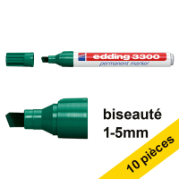 Offre : 10x Edding 3300 marqueur permanent (1 - 5 mm pointe biseautée) - vert