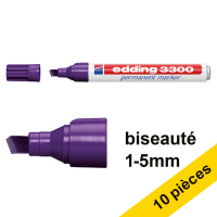 Offre : 10x Edding 3300 marqueur permanent (1 - 5 mm pointe biseautée) - violet
