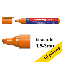 Offre : 10x Edding 33 marqueur (1 - 5 mm biseautée) - orange