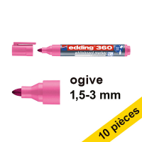 Offre : 10x Edding 360 marqueur pour tableau blanc (1,5 - 3 mm) - rose