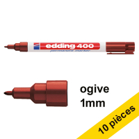 Offre : 10x Edding 400 marqueur permanent (1 mm ogive) - marron