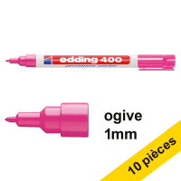 Offre : 10x Edding 400 marqueur permanent (1 mm ogive) - rose