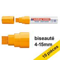 Offre : 10x  Edding 4090 marqueur craie liquide (4 - 15 mm) - orange fluo