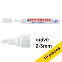 Offre : 10x Edding 4095 marqueur craie liquide (2 - 3 mm ogive) - blanc