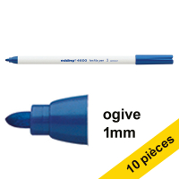 Offre : 10x Edding 4600 marqueur textile (1 mm ogive) - bleu