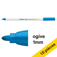 Offre : 10x Edding 4600 marqueur textile (1 mm ogive) - bleu clair