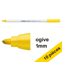 Offre : 10x Edding 4600 marqueur textile (1 mm ogive) - jaune