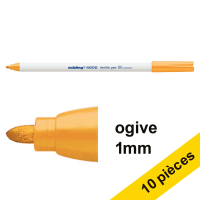 Offre : 10x Edding 4600 marqueur textile (1 mm ogive) - orange fluo