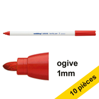 Offre : 10x Edding 4600 marqueur textile (1 mm ogive) - rouge