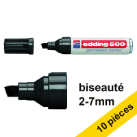 Offre : 10x Edding 500 marqueur permanent (2 - 7 mm pointe biseautée) - noir